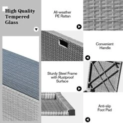 Tangkula 9 PCS Patio Furniture Set With 42" 60,000 BTU Fire Pit Outdoor Space-Saving Sectional Sofa Set With Storage Box Black/Gray/Navy/Red/Turquoise/Off White -Tangkula Shop GUEST 793e11fd aebc 4985 9d02 0328d6835f93