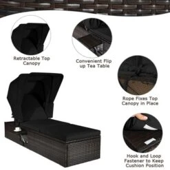 Tangkula Rattan Patio Chaise Lounge Chair W/ Adjustable Canopy Black Cushion 15 Tangkula Rattan Patio Chaise Lounge Chair W/ Adjustable Canopy Black Cushion -Tangkula Shop GUEST 796ca2ab 27ae 46ab 8b40 328cf0898ab4