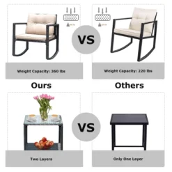 Tangkula 3 PCS Patio Chair Table Set Wicker Rattan Furniture Beige/Red/Blue/Black -Tangkula Shop GUEST 799a58d1 1680 4eca 87b1 26715c8e33cf