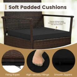 Tangkula 3 PCS Rocking Set Wicker Rocking Chairs W/ 2-Tier Coffee Table Patio Black 15 Tangkula 3 PCS Rocking Set Wicker Rocking Chairs W/ 2-Tier Coffee Table Patio Black -Tangkula Shop GUEST 79b69834 f026 4197 a924 98e99a3a6e3d