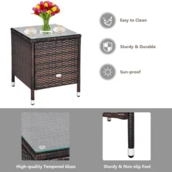 Tangkula 3-Piece Patio Wicker Rattan Furniture Set Conversation Sofa Set W/Coffee Table Grey 11 Tangkula 3-Piece Patio Wicker Rattan Furniture Set Conversation Sofa Set W/Coffee Table Grey -Tangkula Shop GUEST 79e67856 0220 454f 9218 63bea9c775d0