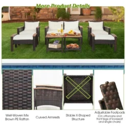 Tangkula 7PCS Patio Rattan Sofa Set Outdoor Wicker Conversation Set W/ Coffee Tables -Tangkula Shop GUEST 7a79fede 2cce 4466 9e33 7367b567a274
