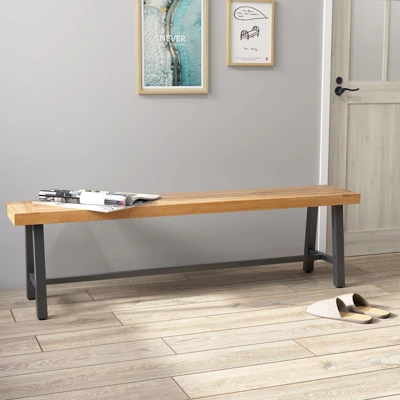 Tangkula 2PCS 63" Acacia Wood Outdoor Bench 3-Person Patio Bench With 800 Lbs Weight Capacity Outdoor Backless Bench With Heavy-Duty Metal Frame 1 Tangkula 2PCS 63" Acacia Wood Outdoor Bench 3-Person Patio Bench With 800 Lbs Weight Capacity Outdoor Backless Bench With Heavy-Duty Metal Frame