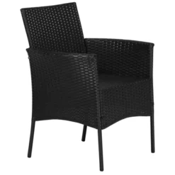 Tangkula Outdoor 2 PCS Rattan Dining Chair Patio Cushioned Arm Chair W/Zipper Black -Tangkula Shop GUEST 7bc18c31 83b6 42d1 a431 78e197b79c4a