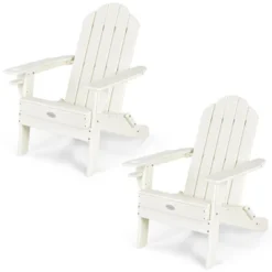 Tangkula 2PCS Folding Adirondack Chair Outdoor Adirondack Chair Weather Resistant Lounger For Backyard Porch Poolside Turquoise/Grey/White/Black -Tangkula Shop GUEST 7c9c0bdc 7672 4e2b a29a 90c6c71e5052
