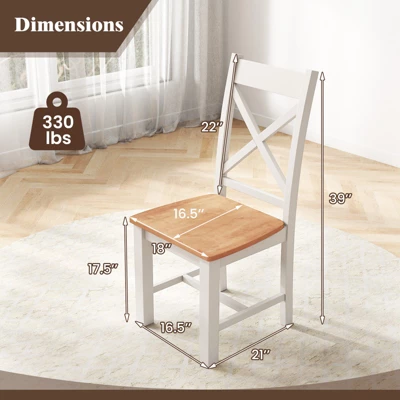 Tangkula Modern Wooden Dining Chairs Set Of 4 W/ High Back Rubber Wood Frame Armless 8 Tangkula Modern Wooden Dining Chairs Set Of 4 W/ High Back Rubber Wood Frame Armless - Image 8