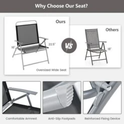 Tangkula 3 Piece Patio Folding Chair Set W/ Coffee Table & Extra-Large Seat Porch Backyard Poolside 14 Tangkula 3 Piece Patio Folding Chair Set W/ Coffee Table & Extra-Large Seat Porch Backyard Poolside -Tangkula Shop GUEST 7ccd95f9 eec0 4a23 8433 1f7672c37fa4