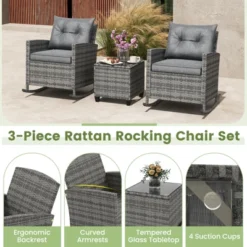 Tangkula 3-Piece All-Weather Wicker Outdoor Rocking Chair Set with Table -Tangkula Shop GUEST 7dc80dc7 869a 4fea abb8 6ae23c399c4d