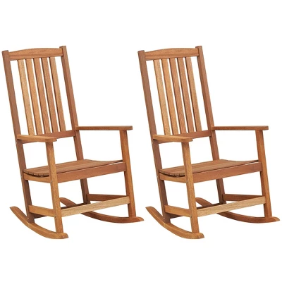 Tangkula 2PCS Rocking Chair High-Back Outdoor Rocker W/ Smooth Rocking Base For Backyard 9 Tangkula 2PCS Rocking Chair High-Back Outdoor Rocker W/ Smooth Rocking Base For Backyard - Image 9