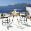 Tangkula 4-Piece Patio Swivel Chairs - Outdoor Bar Height Dining Set