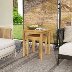 Tangkula 2-Piece Teak Wood Nesting Tables - Space-Saving Outdoor Side Tables 11 Tangkula 2-Piece Teak Wood Nesting Tables - Space-Saving Outdoor Side Tables -Tangkula Shop GUEST 7e6200fc e7bb 4cb5 a3c1 ee315c2dadbb