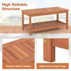 Tangkula Patio Hardwood Coffee Table with 2-Tier Storage and Slatted Top -Tangkula Shop GUEST 7e69ade3 8c53 4acd a573 2b7c70678d77