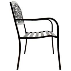 Tangkula Antique Metal Garden Bench with Welcome Pattern Armrests -Tangkula Shop GUEST 7eb7ca8e e572 4fea be5e d029c41f5cb1