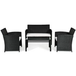 Tangkula 4 Piece Outdoor Patio Rattan Furniture Set Black Wicker Cushioned Seat For Garden, Porch, Lawn 13 Tangkula 4 Piece Outdoor Patio Rattan Furniture Set Black Wicker Cushioned Seat For Garden, Porch, Lawn -Tangkula Shop GUEST 7ebd23cd a7f7 43b5 9187 f9abde2fd62b