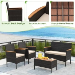 Tangkula 8 Piece Outdoor Patio Rattan Furniture Set with Acacia Wood -Tangkula Shop GUEST 7f132be4 2e2b 42ab 92dc 578acb5dae35
