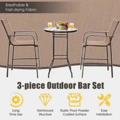 Tangkula 3PCS Patio Bar Set Outdoor Bistro Set W/ 2 Stools & 1 Tempered Glass Table Brown 8 Tangkula 3PCS Patio Bar Set Outdoor Bistro Set W/ 2 Stools & 1 Tempered Glass Table Brown -Tangkula Shop GUEST 7f19926e 2113 46b2 8ed2 0ac934dfb4b4