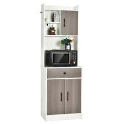 Tangkula 3-Door 71" Kitchen Buffet Pantry Storage Cabinet W/Hutch Adjustable Shelf -Tangkula Shop GUEST 7ff9356f 07f8 4901 b0a7 2e39ea4a5f24