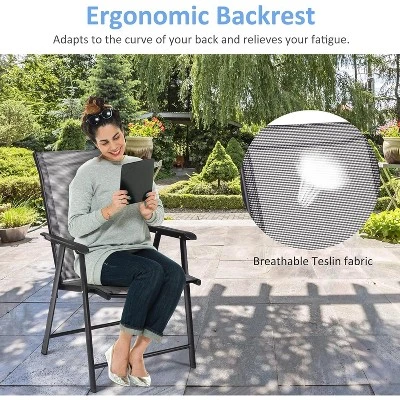 Tangkula 6-Piece Folding Outdoor Patio Chair Set with Armrests 6 Tangkula 6-Piece Folding Outdoor Patio Chair Set with Armrests - Image 6