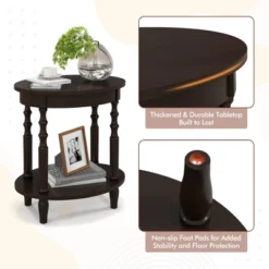 Tangkula 2-Tier End Table Oval Compact Sofa Side Nightstand W/ Storage Shelf 14 Tangkula 2-Tier End Table Oval Compact Sofa Side Nightstand W/ Storage Shelf -Tangkula Shop GUEST 80be8b7b e4c3 4fff 84c0 36e552b3f0f1