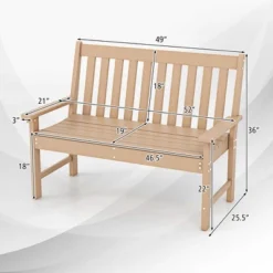 Tangkula 2-Person All-Weather HDPE Garden Bench for Patio and Porch 16 Tangkula 2-Person All-Weather HDPE Garden Bench for Patio and Porch -Tangkula Shop GUEST 80f30c93 c694 4a03 b304 9b0a297cff51