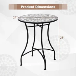Tangkula 24" Bistro Table W/ Ceramic Tile Tabletop Heavy-Duty Metal Structure Patio -Tangkula Shop GUEST 814f4541 41f0 49d7 9e8d 65b96a877cbf