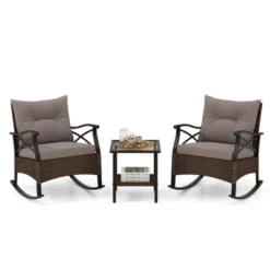 Tangkula 3 Pieces Outdoor Rocking Chairs Set Rattan Heavy Duty Cushioned Rocker Chairs With 2-Tier Tempered Glass Coffee Table 17 Tangkula 3 Pieces Outdoor Rocking Chairs Set Rattan Heavy Duty Cushioned Rocker Chairs With 2-Tier Tempered Glass Coffee Table -Tangkula Shop GUEST 81a621b0 b1dc 4821 a24b 34ee74a40c16