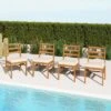Tangkula Solid Acacia Wood Patio Chair Set Of 4 W/ Padded Seat Cushions