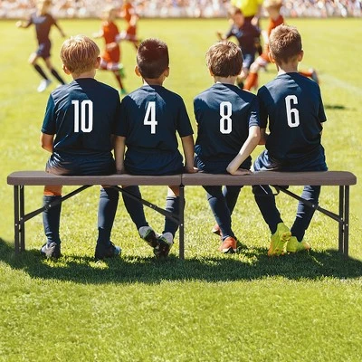 Tangkula 6 Ft Plastic Folding Bench Portable Fold-in-Half Seat W/ 1320 LBS Capacity Gray 1 Tangkula 6 Ft Plastic Folding Bench Portable Fold-in-Half Seat W/ 1320 LBS Capacity Gray