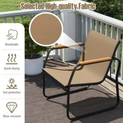 Tangkula 3-Piece Bistro Set Patio Chairs & Side Table W/ Storage Basket Breathable Mesh Fabric -Tangkula Shop GUEST 82687c30 fad9 4de9 8a71 a36c26d9f3e5