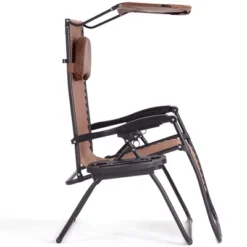Tangkula Reclining Zero Gravity Chair with Sunshade and Side Tray - Brown 8 Tangkula Reclining Zero Gravity Chair with Sunshade and Side Tray - Brown -Tangkula Shop GUEST 829bda4c 067b 4a31 b3a2 2d6769ccc672