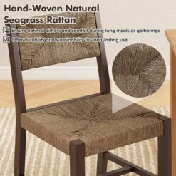 Tangkula Wooden Dining Chair Set Of 4 W/ Natural Weave Seagrass Rattan Backrest & Seat 9 Tangkula Wooden Dining Chair Set Of 4 W/ Natural Weave Seagrass Rattan Backrest & Seat -Tangkula Shop GUEST 835bd2b3 353e 4395 a2cb cb478f1bc570