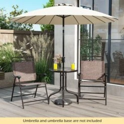 Tangkula 3-Piece Outdoor Bistro Set: Tempered Glass Table & Folding Chairs -Tangkula Shop GUEST 83746a8e 2bc4 421c 9a71 7bfbc65575ad