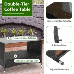 Tangkula 4PCS Outdoor Sofa Set Patio Rattan Wicker Conversation Set W/ Coffee Table -Tangkula Shop GUEST 8397183f fff5 40ef 8fea eed7a10d9b81