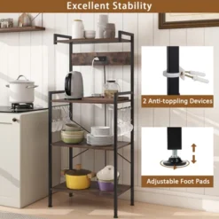 Tangkula Kitchen Bakers Rack W/ Power Outlet 4 Tiers Coffee Bar Table W/ 2 AC Outlets -Tangkula Shop GUEST 83ac4789 3815 43e6 94a9 0cbaeb3888ee