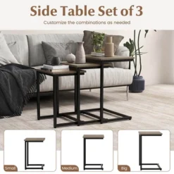 Tangkula 3 Pcs Nesting Coffee End Table Set Stacking Side Nightstand Living Room 14 Tangkula 3 Pcs Nesting Coffee End Table Set Stacking Side Nightstand Living Room -Tangkula Shop GUEST 83e4a677 8a6b 4f06 909b 39be06eef001