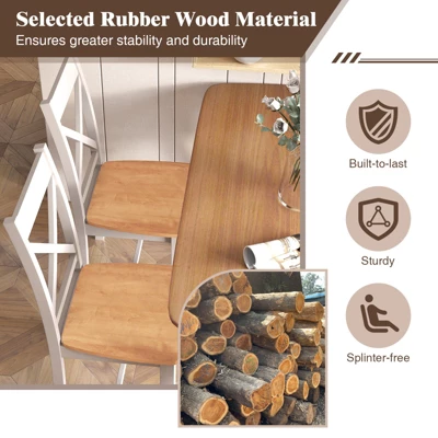 Tangkula Modern Wooden Dining Chairs Set Of 4 W/ High Back Rubber Wood Frame Armless 5 Tangkula Modern Wooden Dining Chairs Set Of 4 W/ High Back Rubber Wood Frame Armless - Image 5