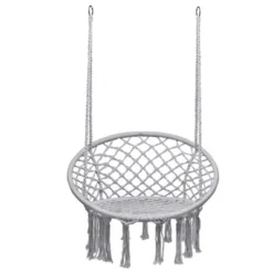 Tangkula Hammock Chair Hanging Cotton Rope Macrame Swing Chair W/ Stand Gray 14 Tangkula Hammock Chair Hanging Cotton Rope Macrame Swing Chair W/ Stand Gray -Tangkula Shop GUEST 8443b05d 8857 40c5 aa94 fe656ecb63a1