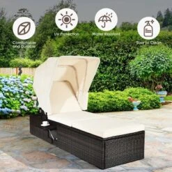 Tangkula Outdoor Cushioned Reclining Chaise Lounge W/Folding Canopy 11 Tangkula Outdoor Cushioned Reclining Chaise Lounge W/Folding Canopy -Tangkula Shop GUEST 84fe4787 2f41 48cb b9fb 2dfcaaa8c94b