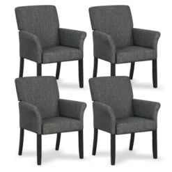 Tangkula Set Of 4 Arm Chair Guest Chair Home Office W/ Wooden Legs -Tangkula Shop GUEST 85190ed5 8e84 486c a734 6e24598c179b