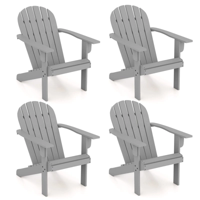 Tangkula 4PCS Patio Adirondack Chair W/ Inclined Seat High Backrest & Wide Armrests 6 Tangkula 4PCS Patio Adirondack Chair W/ Inclined Seat High Backrest & Wide Armrests - Image 6