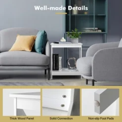 Tangkula Set Of 2 Accent End Table 2-Tier Sofa Side Table Nightstand W/ X-Shaped Frame White 12 Tangkula Set Of 2 Accent End Table 2-Tier Sofa Side Table Nightstand W/ X-Shaped Frame White -Tangkula Shop GUEST 8608a4ea 1b1e 4f2c bb5b a8a5734d34de