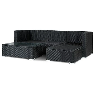 Tangkula 5-Piece Outdoor Patio Rattan Furniture Set with Sectional Sofa & Table 8 Tangkula 5-Piece Outdoor Patio Rattan Furniture Set with Sectional Sofa & Table - Image 8