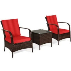 Tangkula 3PCS Patio Rattan Conversation Set Outdoor Furniture Set W/ Table Cushions 17 Tangkula 3PCS Patio Rattan Conversation Set Outdoor Furniture Set W/ Table Cushions -Tangkula Shop GUEST 86a130db d4ec 4e1c baa9 b79a2cad3a06