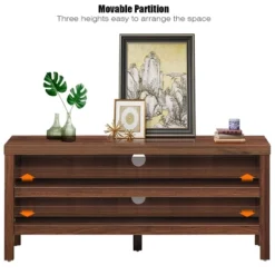 Tangkula TV Stand Fit 45” TV Media Center Open Console Cabinet With 2-Shelf Storage OakWalnut -Tangkula Shop GUEST 8707d84e 42f9 4c6d 8eea a973eb9a1f5b