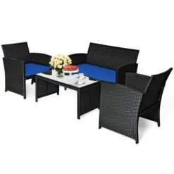 Tangkula 4 Piece Outdoor Patio Rattan Furniture Set Navy Cushioned Seat For Garden, Porch, Lawn 12 Tangkula 4 Piece Outdoor Patio Rattan Furniture Set Navy Cushioned Seat For Garden, Porch, Lawn -Tangkula Shop GUEST 871b7eb8 24e8 4f48 923c 978e334d68b2