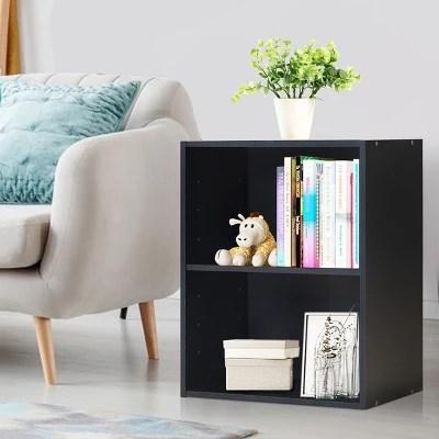 Tangkula 2-Tier Storage Night Stand Open Display Shelf MDF End Table 2 Tangkula 2-Tier Storage Night Stand Open Display Shelf MDF End Table - Image 2