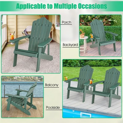 Tangkula 2PCS HIPS Adirondack Chair Set with Hidden Cup Holders 3 Tangkula 2PCS HIPS Adirondack Chair Set with Hidden Cup Holders - Image 3