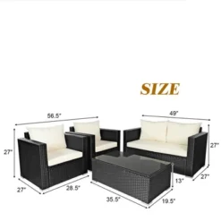 Tangkula 8PCS Rattan Patio Conversation Set Outdoor Furniture Set W/ Cushions -Tangkula Shop GUEST 87acb898 6f08 4672 a37d da2eaecf09f6