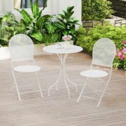 Tangkula 3 Piece Patio Set W/ Rattan-like Pattern Metal Patio Folding Bistro Set For 2 -Tangkula Shop GUEST 87b847a3 e5ff 4b7d 813c 82681ea8fa86