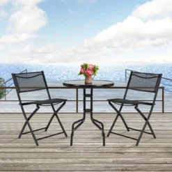 Tangkula 3-Piece Outdoor Patio Bistro Set with Folding Chairs and Tempered Glass Table 10 Tangkula 3-Piece Outdoor Patio Bistro Set with Folding Chairs and Tempered Glass Table -Tangkula Shop GUEST 87eb681e 1274 4e5c 84d8 d65095a2e614